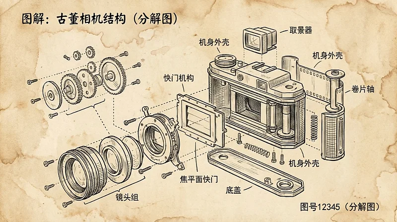 复古照相机的拆解插图