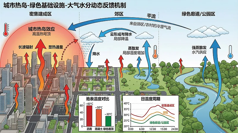 城市热岛效应与绿色基础设施反馈循环