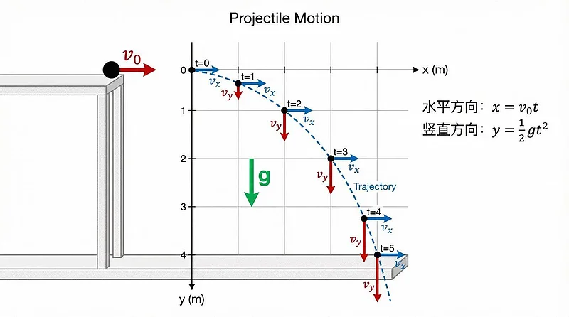 平抛运动轨迹与速度位移分解
