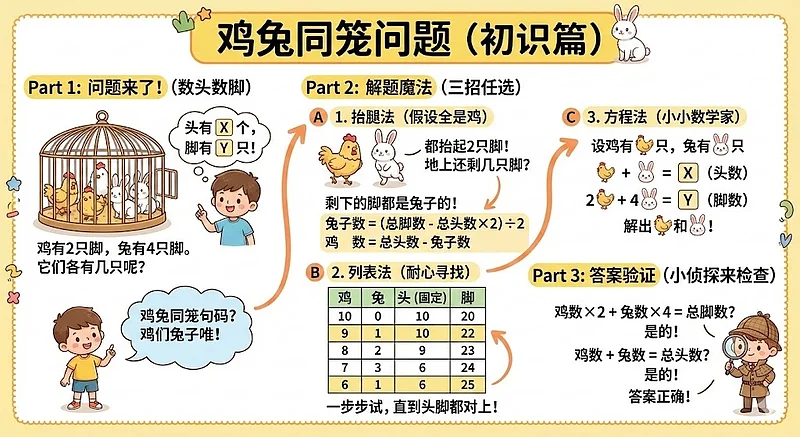 鸡兔同笼详细解说图