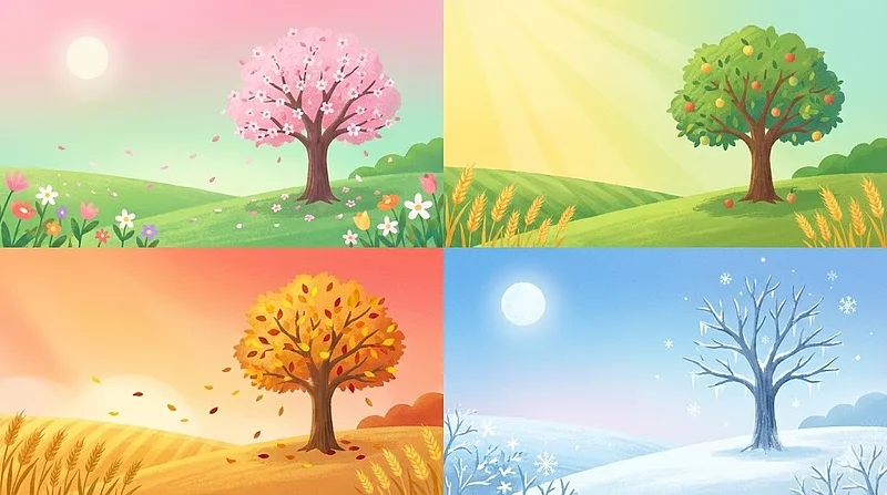 四季主题插画
