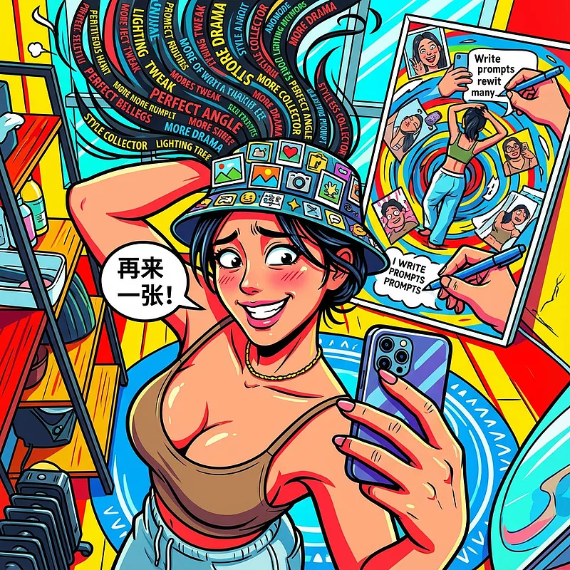 艺术风格转换 · 讽刺版（夸张表情+荒诞）