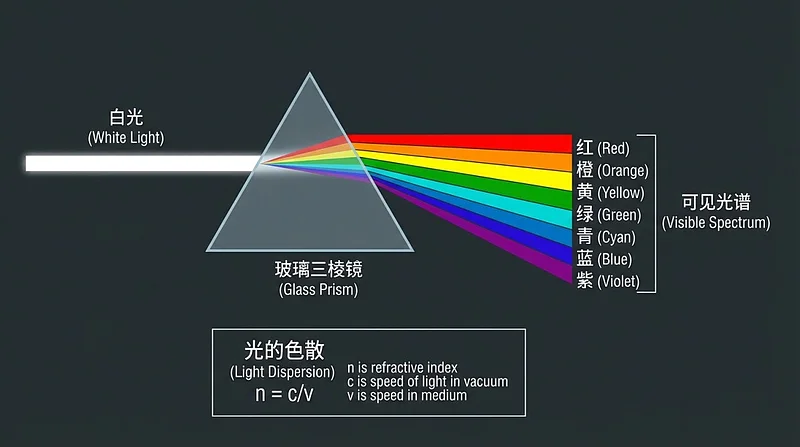 科普图制作（牛顿三棱镜）
