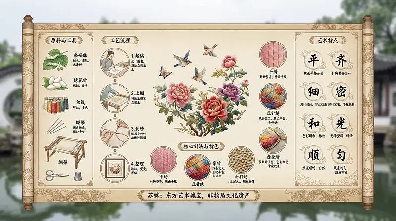 苏绣工艺的详细解说图