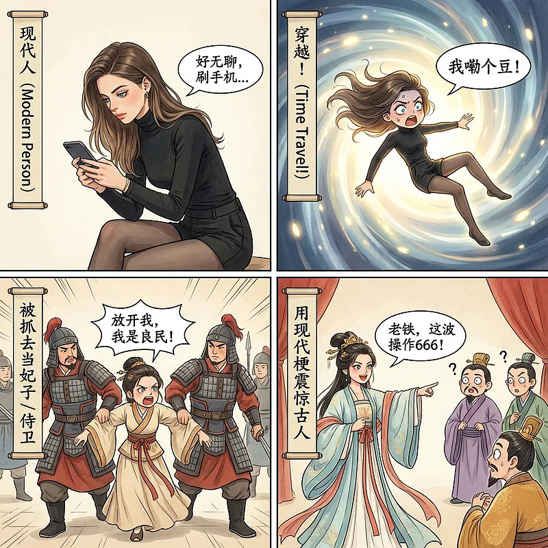 多格漫画生成 · 古风穿越风