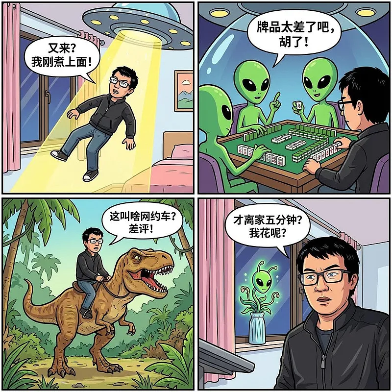 多格漫画生成 · 漫画说离谱的一天