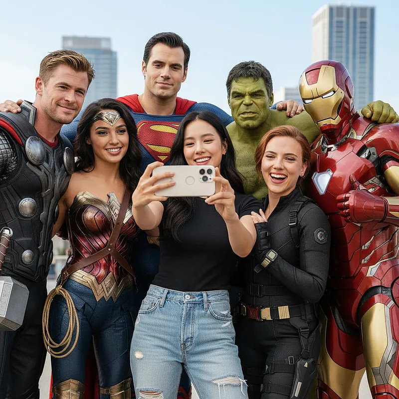 名场面 · 跟超级英雄们合影