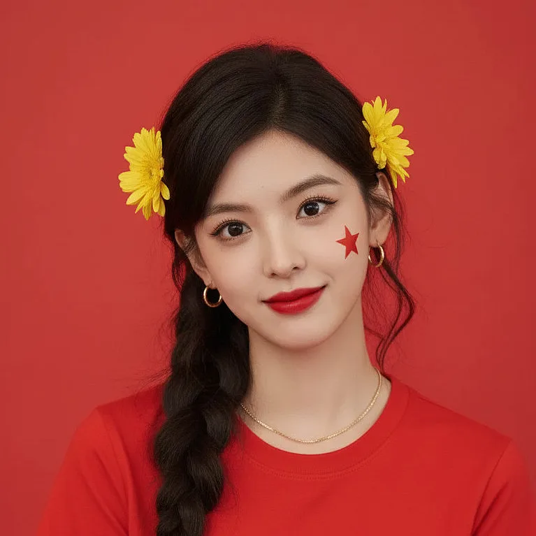 女生写真 · 中国红（女生）