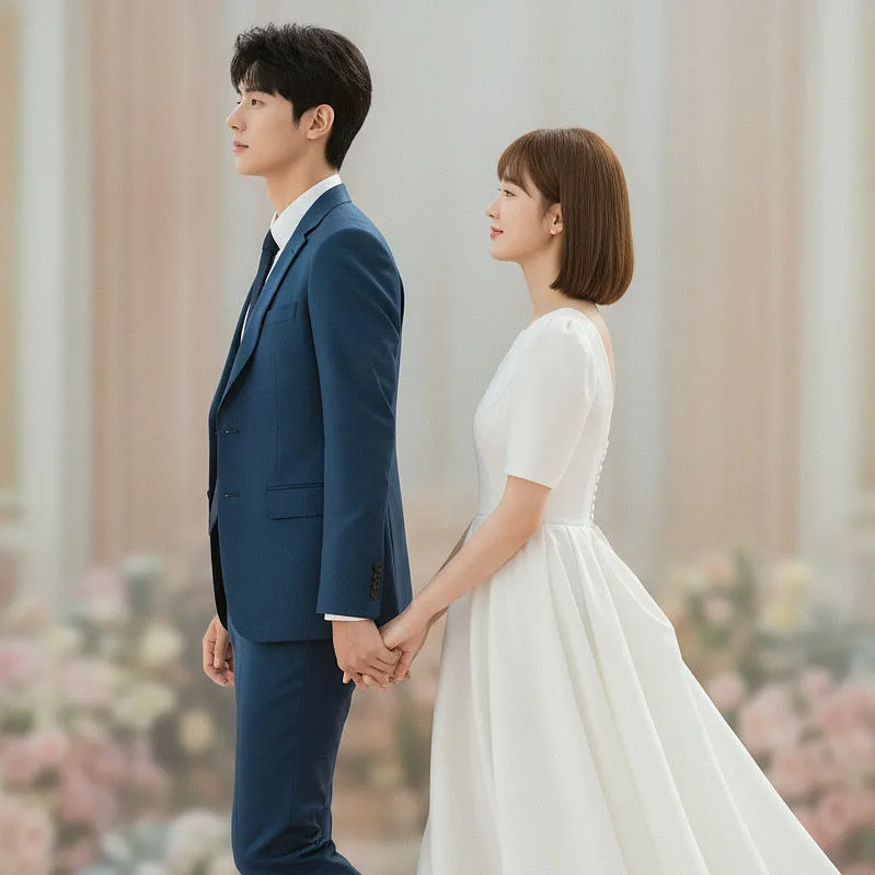 情侣双人写真 · 西式婚纱，手牵手漫步