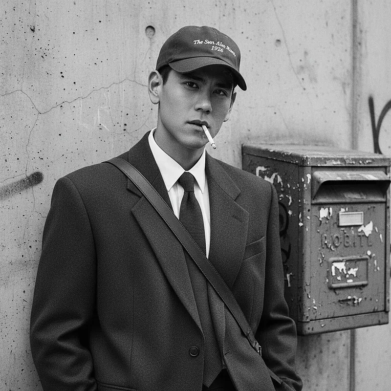 通用写真 · 抽烟黑白酷照（男）