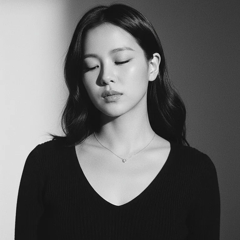 通用写真 · 迷人的黑白特写肖像