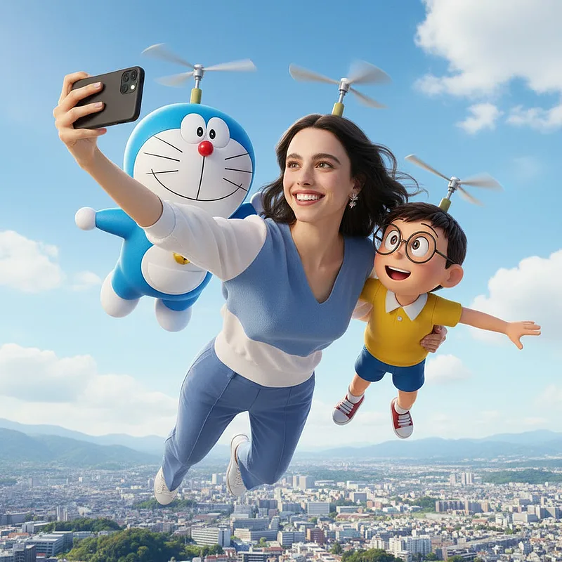 名场面 · 和哆啦 A 梦和大雄一起飞