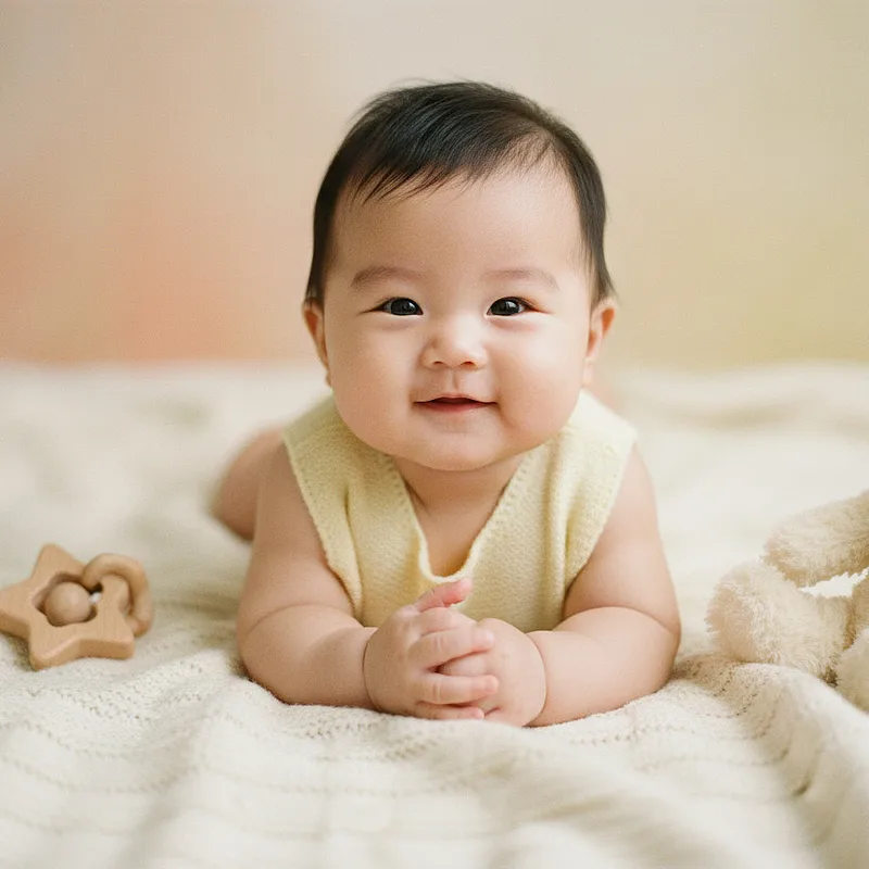 宝宝-儿童写真 · 仰躺毯子特写