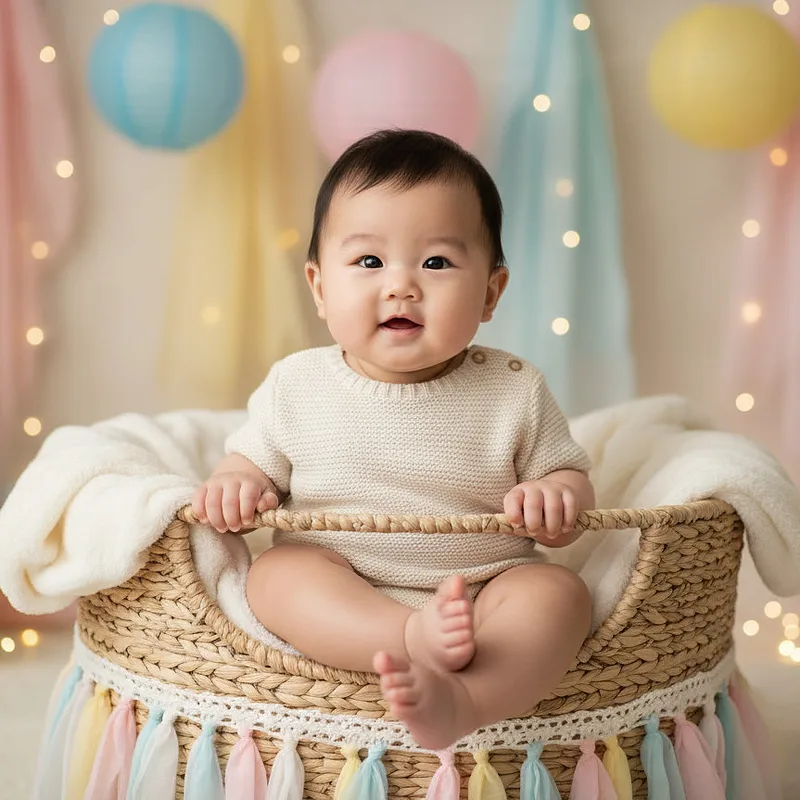 宝宝-儿童写真 · 坐姿小椅子/道具篮